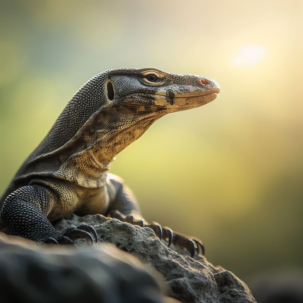 Komodo Dragon prowling in its natural habitat